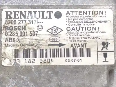 Second-hand car spare part airbag control unit for renault clio ii fase ii (b/cb0) 1.4 16v oem iam references 8200277317 0285001537   Second-hand car spare part airbag control unit for renault clio ii fase ii (b/cb0) 1.4 16v oem iam references 8200277317 0285001537