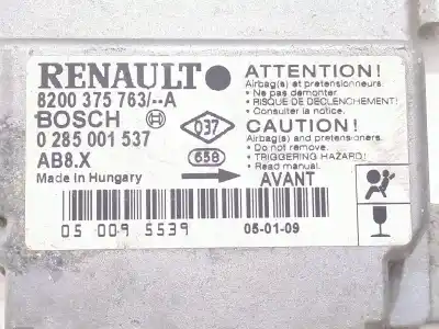 Pièce détachée automobile d'occasion boitier de commande d'airbag pour renault clio ii fase ii (b/cb0) 1.4 16v références oem iam 8200375763a 0285001537  