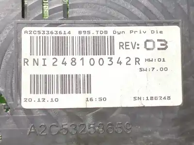 Автозапчастина б/у панель інструментів для renault megane iii fastback (bz0/1_, b3_) 1.9 dci (bz0n, bz0j) посилання на oem iam a2c53258659 rni248100342r  