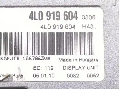 Pezzo di ricambio per auto di seconda mano display multifunzione per audi a4 b8 (8k2) 3.0 tdi quattro riferimenti oem iam 4l0919604   Pezzo di ricambio per auto di seconda mano display multifunzione per audi a4 b8 (8k2) 3.0 tdi quattro riferimenti oem iam 4l0919604