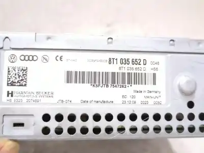 Second-hand car spare part audio system / radio cd for audi a4 b8 (8k2) 3.0 tdi quattro oem iam references 8t1035652d   Second-hand car spare part audio system / radio cd for audi a4 b8 (8k2) 3.0 tdi quattro oem iam references 8t1035652d
