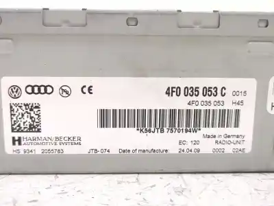 Peça sobressalente para automóvel em segunda mão sistema de áudio / rádio cd por audi a5 (8t3) 3.0 tdi referências oem iam 4f0035053c  