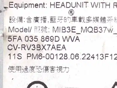 Second-hand car spare part multifunction display for seat leon (kl1) 2.0 tdi oem iam references 5fa035869d  