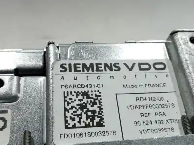 Second-hand car spare part audio system / radio cd for peugeot 207/207+ (wa_, wc_) 1.4 16v oem iam references 96624492xt   Second-hand car spare part audio system / radio cd for peugeot 207/207+ (wa_, wc_) 1.4 16v oem iam references 96624492xt