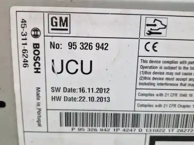 Автозапчасти б/у аудиосистема / радио cd за opel astra j gtc 2.0 cdti (08) ссылки oem iam 95326942  
