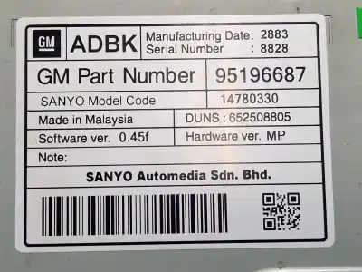 Автозапчастина б/у багатофункційний дисплей для opel astra j gtc 2.0 cdti (08) посилання на oem iam 95196687  