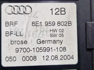 Автозапчастина б/у двигатель переднього правого скла для audi a4 b6 (8e2) 1.9 tdi посилання на oem iam 8e1959802b  