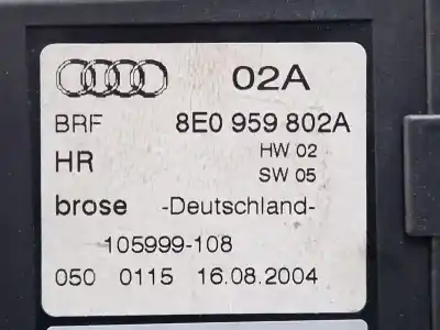 Автозапчастина б/у двигатель заднього правого скла для audi a4 b6 (8e2) 1.9 tdi посилання на oem iam 8e0959802a  