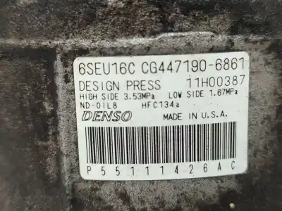 Peça sobressalente para automóvel em segunda mão compressor de ar condicionado a/a a/c por dodge avenger se referências oem iam 6seu16c