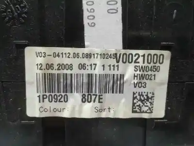 Peça sobressalente para automóvel em segunda mão quadrante por seat leon (1p1) reference referências oem iam 1p0920807e  