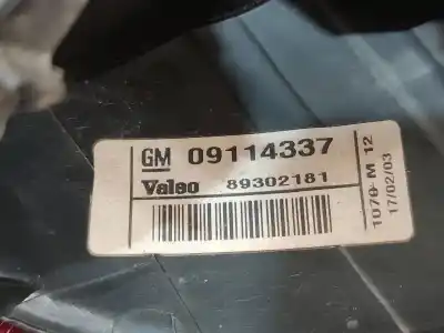 Автозапчастина б/у правий ліхтар для opel corsa c furgoneta/hatchback (x01) 1.2 16v (f08, w5l) посилання на oem iam 09114337  89302181