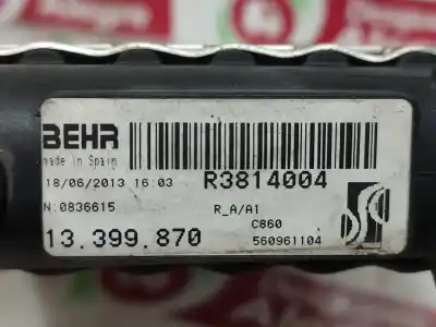 Pièce détachée automobile d'occasion RADIATEUR D'EAU pour OPEL CORSA D  Références OEM IAM 13399870  