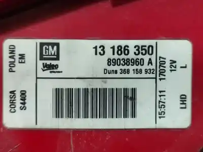 Pezzo di ricambio per auto di seconda mano Lampada Posteriore Sinistra per OPEL CORSA D Cosmo Riferimenti OEM IAM 13186350  