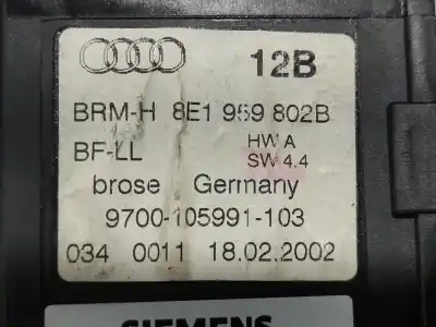 Автозапчасти б/у мотор заднего правого стекла за audi a4 b6 (8e2) 1.9 tdi ссылки oem iam 8e1959802b  