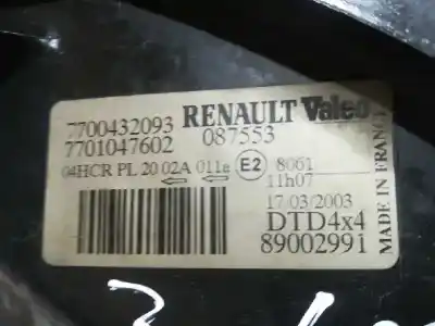 Автозапчасти б/у правая фара за renault scenic rx4 (ja0) 1.9 dci salomon ссылки oem iam 7700432093  7701017602