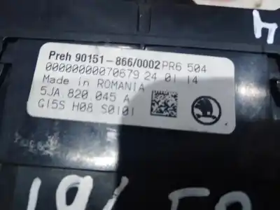 Автозапчастина б/у КОНТРОЛЬ ОПАЛЕННЯ / КОНДИЦІОНАЦІЇ для SKODA RAPID  Посилання на OEM IAM 5JA820045A  