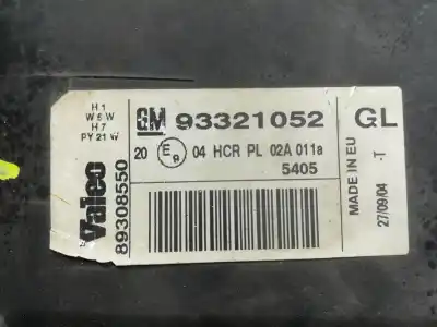 Second-hand car spare part left headlight for opel meriva cosmo oem iam references 93321052  