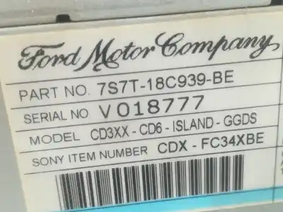 Pezzo di ricambio per auto di seconda mano IMPIANTO AUDIO / RADIO CD per FORD S-MAX (CA1)  Riferimenti OEM IAM 7S7T18C939BE  