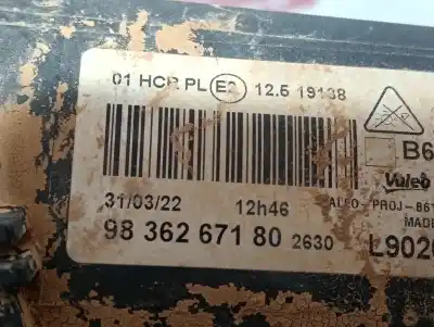 Second-hand car spare part left headlight for citroen c3 elle oem iam references 9836267180  
