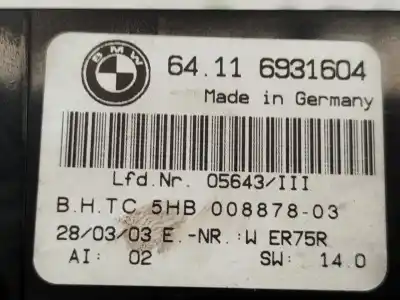 Second-hand car spare part climate control for bmw serie 3 coupe (e46) 318 ci oem iam references 64116931604  