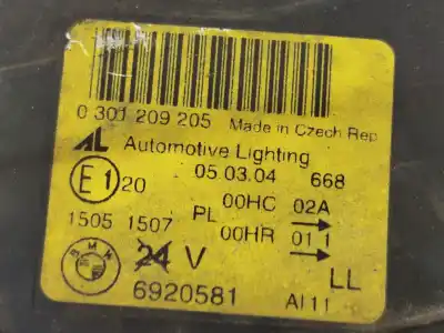Second-hand car spare part left headlight for bmw serie 3 coupe (e46) 318 ci oem iam references 0301209205  6920581