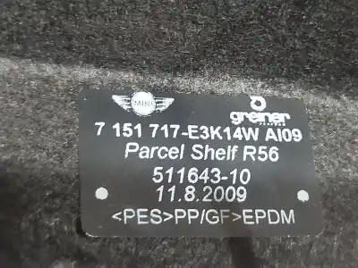Second-hand car spare part parcel shelf for bmw mini (r56) one d oem iam references 7151717  