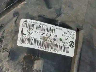 Second-hand car spare part left headlight for seat alhambra (710) style oem iam references 0301243281  