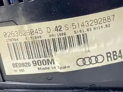 Second-hand car spare part dashboard for audi a4 03 2.5 d - nº5728-ref: 059906461d oem iam references 85240  03 2.5 d - nº5728-ref: 8e0920900m / 0263626045