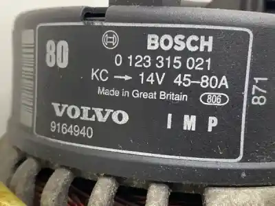Second-hand car spare part alternator for volvo v40 ant 1.8 / 2.0-bosch - ref: 0123315021 / 9164940 oem iam references 6460  ant 1.8 / 2.0-bosch - ref: 0123315021 / 9164940