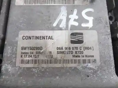 Second-hand car spare part ecu engine control for seat altea xl (5p5) reference oem iam references 06a906070c  5wy53280d