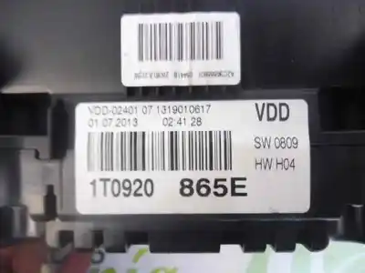 Автозапчастина б/у панель інструментів для volkswagen touran (1t3) advance посилання на oem iam 1t0920865e   Автозапчастина б/у панель інструментів для volkswagen touran (1t3) advance посилання на oem iam 1t0920865e