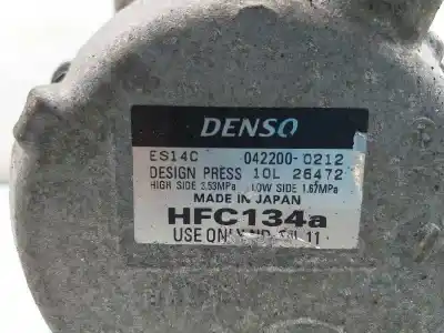 Peça sobressalente para automóvel em segunda mão compressor de ar condicionado a/a a/c por toyota prius (nhw30) plug-in hybrid advance referências oem iam 0422000212  