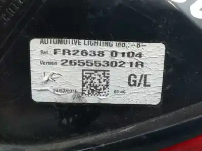 Second-hand car spare part left tailgate light for renault clio iv business oem iam references 265553021r  