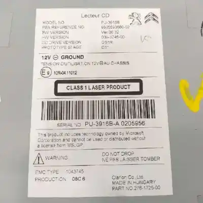 Автозапчастина б/у аудіо система / радіо cd для ds 4 style посилання на oem iam 9805593680  