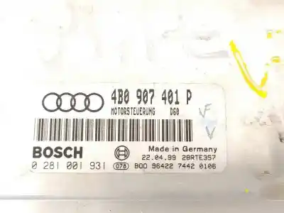 Second-hand car spare part ecu engine control for audi a6 berlina (4b2) 2.5 v6 24v tdi oem iam references 4b0907401p  