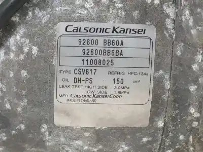 Автозапчасти б/у компрессор кондиционера воздуха за nissan qashqai (j10) tekna premium ссылки oem iam 92600bb60a  