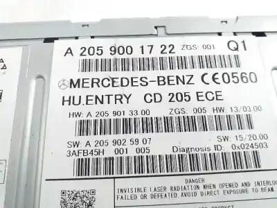 Автозапчастина б/у gps навігаційна система для mercedes-benz clase c (w205) familiar c 220 t cdi bluetec edition 1 (205.204) посилання на oem iam a2059001722 a2059025907 a2059013300