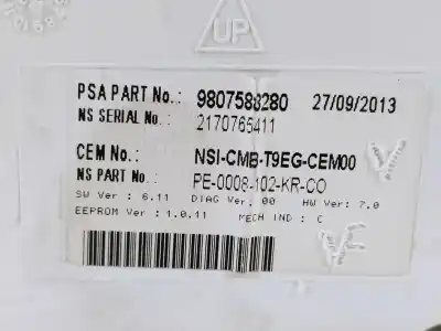 Peça sobressalente para automóvel em segunda mão quadrante por peugeot 308 active referências oem iam 9807588280  