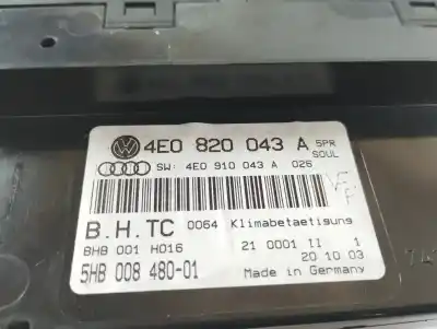 Автозапчасти б/у климат-контроль за audi a8 (4e2) 3.7 quattro ссылки oem iam 4e0820043a 5hb008480 4e0910043a