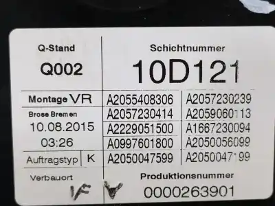 Автозапчастина б/у регулятор переднього правого скла для mercedes-benz clase c (w205) familiar c 220 t cdi bluetec edition 1 (205.204) посилання на oem iam a2055408306  a2057230414