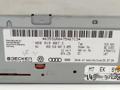Автозапчасти б/у gps-навигационная система за audi a6 berlina (4f2) 3.0 tdi quattro (165kw) ссылки oem iam 4e0919887c  4e0910887d