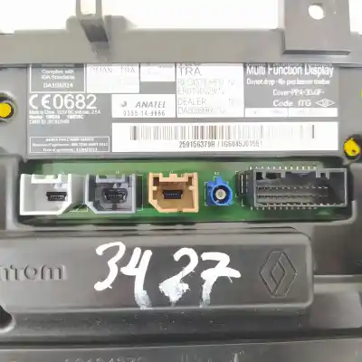 Second-hand car spare part multifunction display for renault captur zen oem iam references 259156379r  