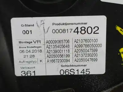 Автозапчасти б/у регулятор стекла переднего правого за mercedes-benz clase e lim. (w213) e 220 d (213.004) ссылки oem iam a2137600100  a0009065706