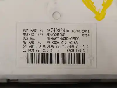 Recambio de automóvil de segunda mano de cuadro instrumentos para peugeot 3008 active referencias oem iam 9676614680  9674982480