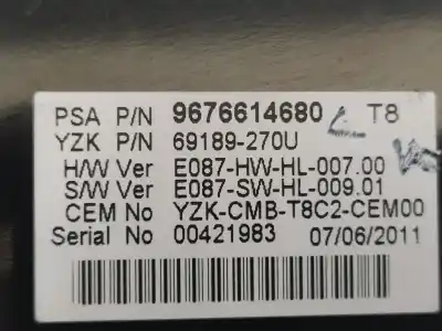 Recambio de automóvil de segunda mano de cuadro instrumentos para peugeot 3008 active referencias oem iam 9676614680  9674982480