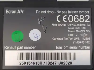 İkinci el araba yedek parçası çok fonksiyonlu ekran için renault scenic iii grand dynamique oem iam referansları 259154618r  