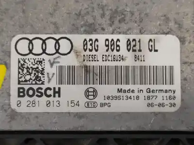 Second-hand car spare part ecu engine control for audi a3 (8p) 2.0 tdi ambiente oem iam references 03g906021gl  0281013154