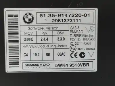 Second-hand car spare part comfort module for bmw serie 3 cabrio (e93) 325d oem iam references 61359147220 5wk49513vbr 2081373111