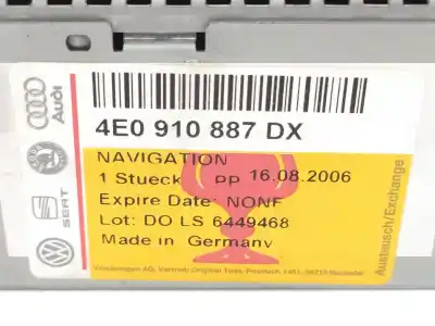 Автозапчастина б/у gps навігаційна система для audi a8 (4e2) 4.2 quattro посилання на oem iam 4e0919887c  4e0910887l