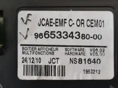 Second-hand car spare part multifunction display for citroen c4 lim. collection oem iam references 9665334380  